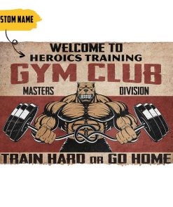 Gearhumans 3D Welcome To Gym Club Custom Name Doormat