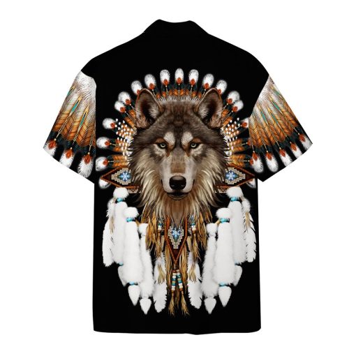 Gearhumans 3D Native Wolf Custom Hawaii Shirt - Image 2