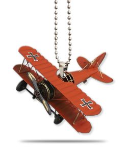 Gearhumans 3D Red Classic Car Pendant Vintage Airplane Custom Car Hanging