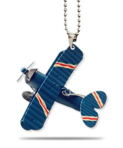 Gearhumans 3D Blue Classic Car Pendant Vintage Airplane Custom Car Hanging
