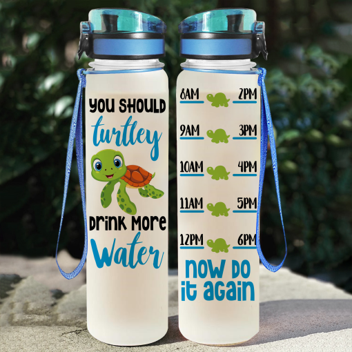 Gearhumans Turtle - Water Tracker Bottle