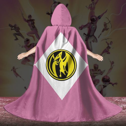 Gearhumans 3D Pink Ranger Custom Hooded Cloak - Image 5