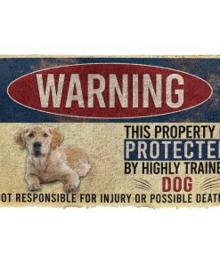 Gearhumans 3D Warning This Property Protected By Labrador Retriever Custom Doormat