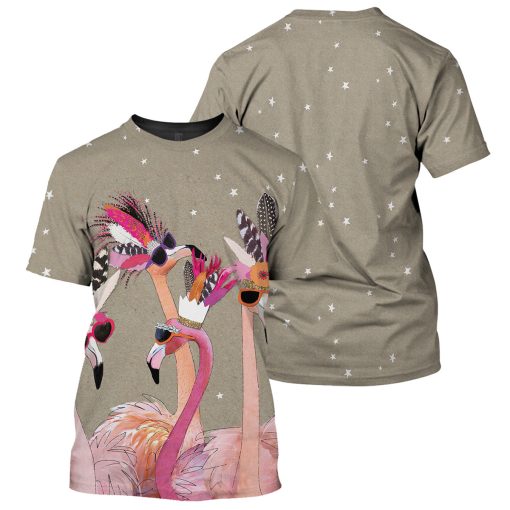 Gearhumans Grey Flamingo - 3D All Over Printed Shirt - Image 3