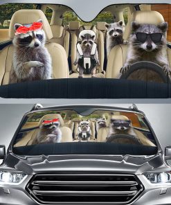 Gearhumans 3D Raccoon Auto Sun Shades