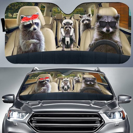 Gearhumans 3D Raccoon Auto Sun Shades