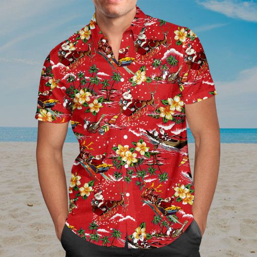 Gearhumans 3D Christmas Santa Hawaii Shirt