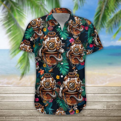 Gearhumans 3D Scuba Diving Helmet Hawaii Shirt