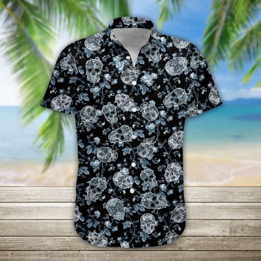 Gearhumans 3D Sugar Skull Hawaii Shirt