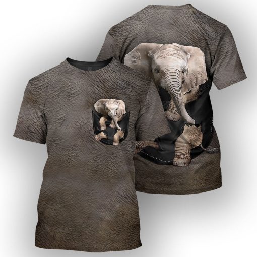 Gearhumans Elephant Pocket - 3D All Over Printed Shirt - Image 3