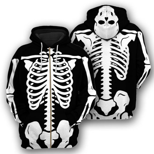 Gearhumans Halloween Skeleton Costume - 3D All Over Printed Shirt