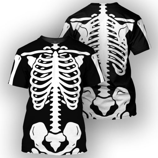 Gearhumans Halloween Skeleton Costume - 3D All Over Printed Shirt