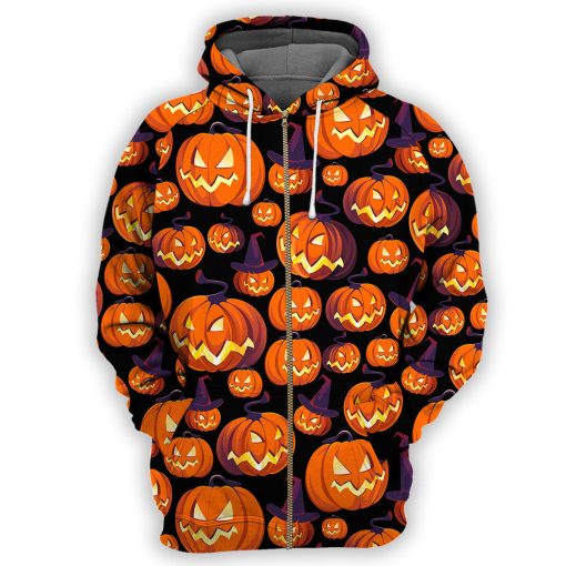 Gearhumans Pumpkin Halloween - 3D All Over Printed Shirt - Image 4