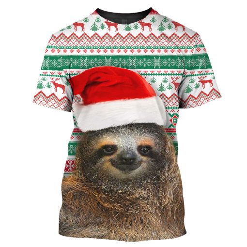 Gearhumans Sloth Christmas - 3D All Over Printed Shirt