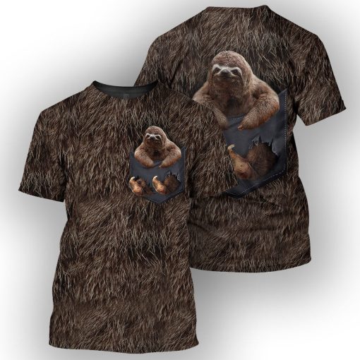 Gearhumans Sloth Pocket - 3D All Over Printed Shirt - Image 3