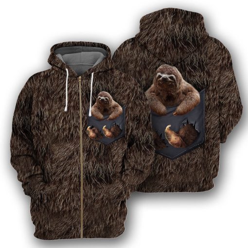 Gearhumans Sloth Pocket - 3D All Over Printed Shirt - Image 4