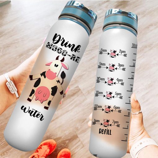 Gearhumans Drink Mooo-re Water - Dairy Cow Water Tracker Bottle - Image 4