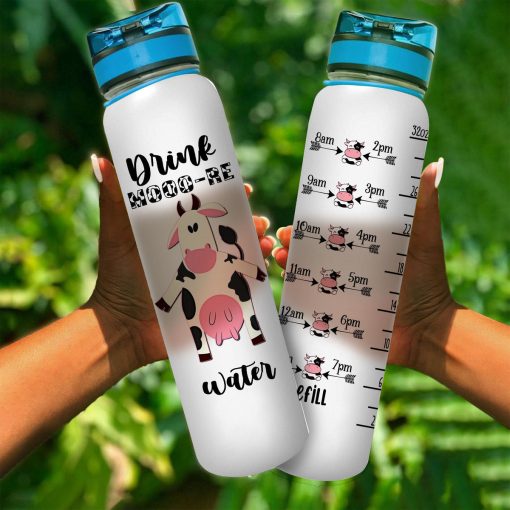 Gearhumans Drink Mooo-re Water - Dairy Cow Water Tracker Bottle - Image 3