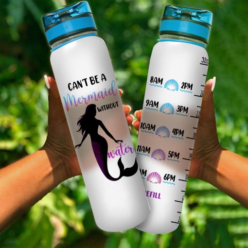 Gearhumans Can't Be A Mermaid Without Water - Mermaid Water Tracker Bottle - Image 3