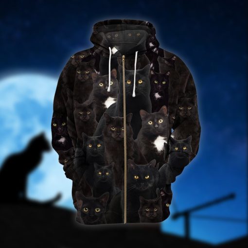 Gearhumans Black Cats - 3D All Over Printed Shirt - Image 5