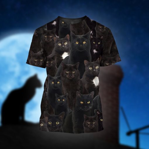 Gearhumans Black Cats - 3D All Over Printed Shirt - Image 4
