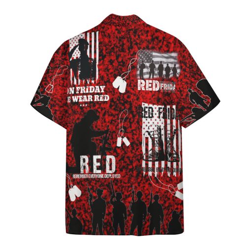 Gearhumans 3D RED Friday Veteran Custom Hawaii Shirt