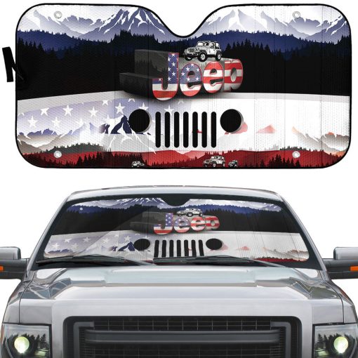 Gearhumans 3D Jeep American Flag Sunshade - Image 2