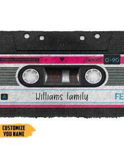Gearhumans 3D Cassette Tape Custom Name Doormat