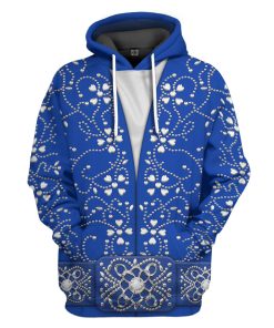 Gearhumans 3D ELV PRL Blue Swirl Jumpsuit Custom Tshirt Hoodie Apparel