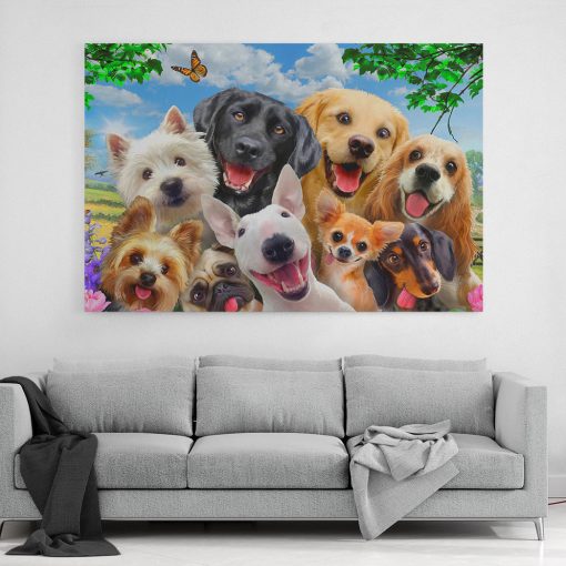 Gearhumans 3D Happy Dogs Day Custom Canvas - Image 4