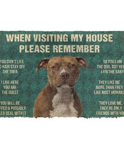 Gearhumans 3D Please Remember American Staffordshire Terrier Dogs House Rules Custom Doormat