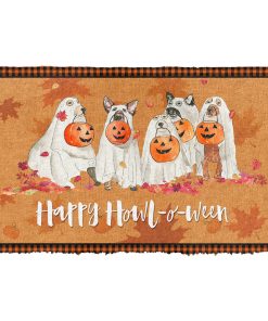 Gearhumans 3D Happy Howloween Spooky Dog Custom Doormat