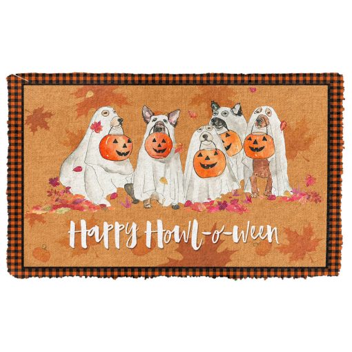 Gearhumans 3D Happy Howloween Spooky Dog Custom Doormat 2 Gearhumans 3D Happy Howloween Spooky Dog Custom Doormat