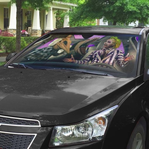 Gearhumans 3D Beetlejuice Custom Car Auto Sunshade - Image 5