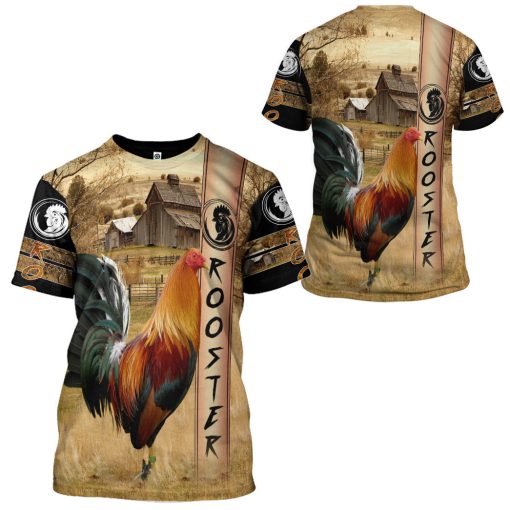Gearhumans 3D Rooster Custom Tshirt Hoodie Apparel - Image 7