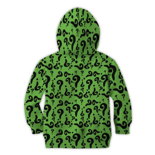 Gearhumans 3D DC The Riddler Custom Kid Hoodie 5 Gearhumans 3D DC The Riddler Custom Kid Hoodie - Image 5