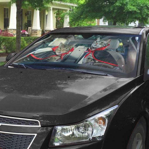Gearhumans 3D Halloween American Shorthair Cats Vampire Custom Car Auto Sunshade - Image 6