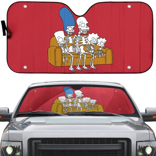Gearhumans 3D The Simpsons Skeleton Family Custom Car Auto Sunshade
