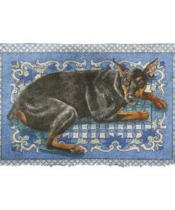 Gearhumans 3D Happy Doberman Custom Doormat