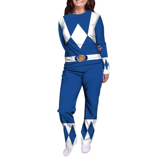 Gearhumans 3D Mighty Morphins Power Ranger Blue Custom Family Pajamas - Image 3