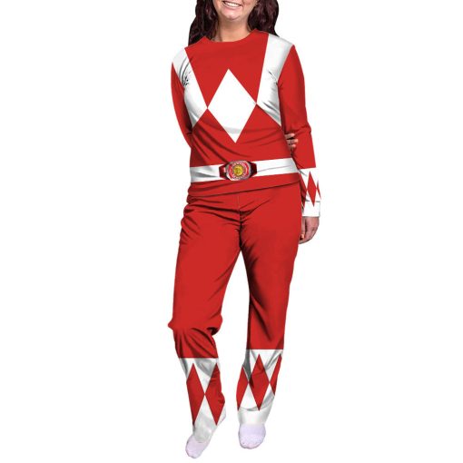 Gearhumans 3D Mighty Morphins Power Ranger Red Custom Family Pajamas - Image 3