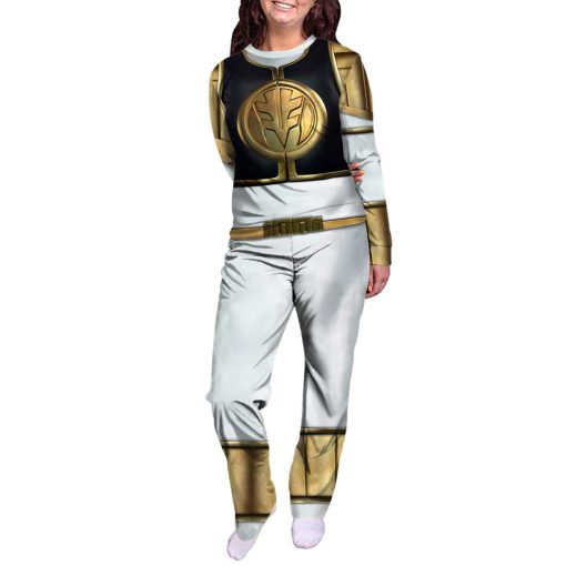 Gearhumans 3D Mighty Morphins Power Ranger White Custom Family Pajamas 3 Gearhumans 3D Mighty Morphins Power Ranger White Custom Family Pajamas - Image 3