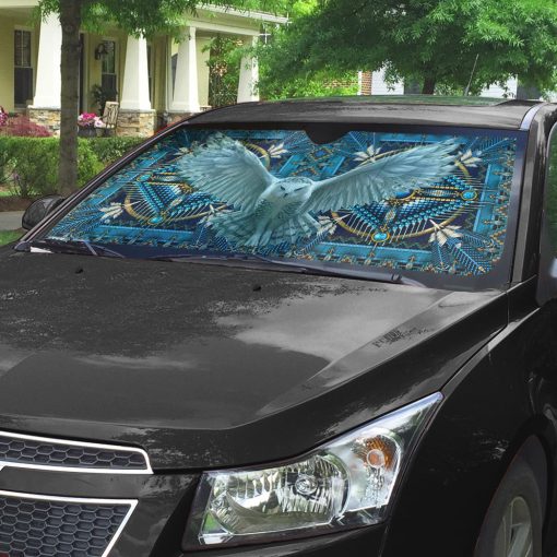 Gearhumans 3D Owl Native American Car Auto Sunshade 12 Gearhumans 3D Owl Native American Car Auto Sunshade