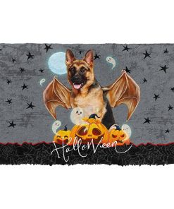 Gearhumans 3D Halloween Vampire German Shepherd Custom Doormat
