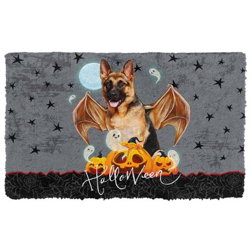 Gearhumans 3D Halloween Vampire German Shepherd Custom Doormat 2 Gearhumans 3D Halloween Vampire German Shepherd Custom Doormat