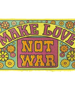 Gearhumans 3D Make Luv Not War Custom Doormat
