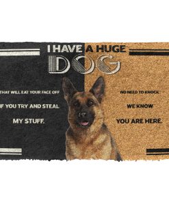 Gearhumans 3D Beware I Have A Huge German Shepherd Dog Custom Doormat