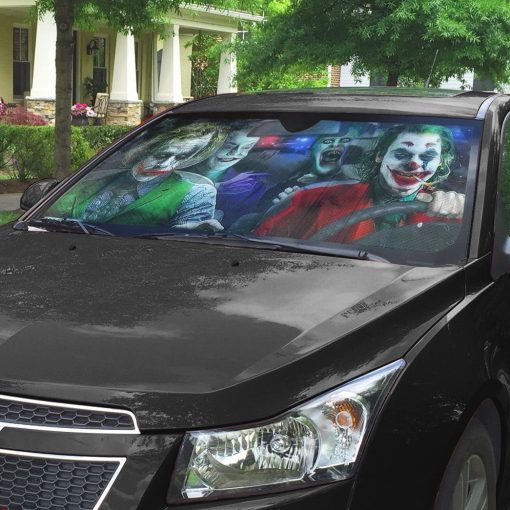 Gearhumans 3D Halloween Clowns Custom Car Auto Sunshade - Image 4