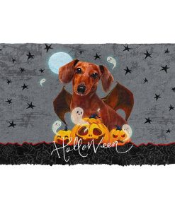 Gearhumans 3D Halloween Vampire Dachshund Custom Doormat