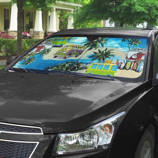 Gearhumans 3D Summer Bus Hawaii Car Auto Sunshade